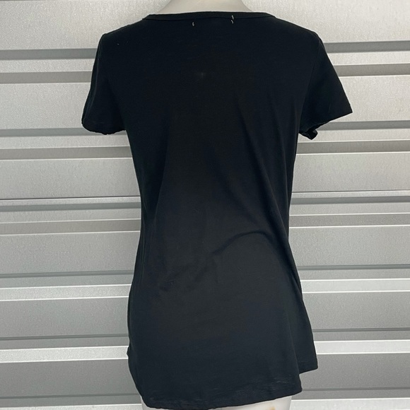 Sz Md Black Serenity Criss Cross V-Neck Top w/ Maroon & Good Lotus 🙏🏼✨ - Picture 2 of 7